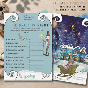 Whimsical Winter Fairy Price is Right Baby Shower Invitation