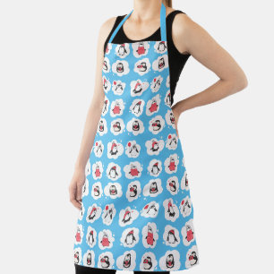 Whimsical Winter Holiday Penguin Apron
