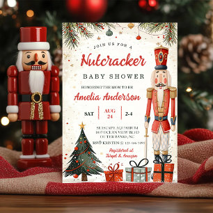 Whimsical Winter Nutcracker Christmas Baby Shower  Invitation