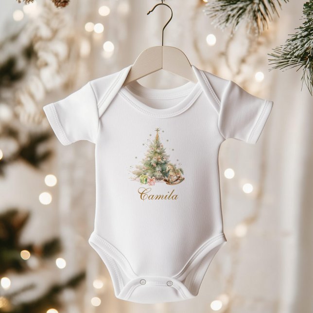 Whimsical winter Onederland Christmas tree Baby Bodysuit (Creator Uploaded)