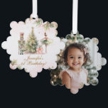 Whimsical Winter Onederland gold foil snowflakes Tree Decoration Card<br><div class="desc">Whimsical Winter Onederland gold foil snowflakes Ornament Card 
Matching items available.</div>