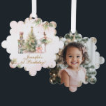 Whimsical Winter Onederland gold foil snowflakes Tree Decoration Card<br><div class="desc">Whimsical Winter Onederland gold foil snowflakes Ornament Card 
Matching items available.</div>