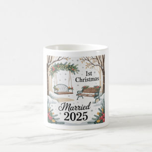Whimsical Winter Park Our First Christmas Married Coffee Mug
