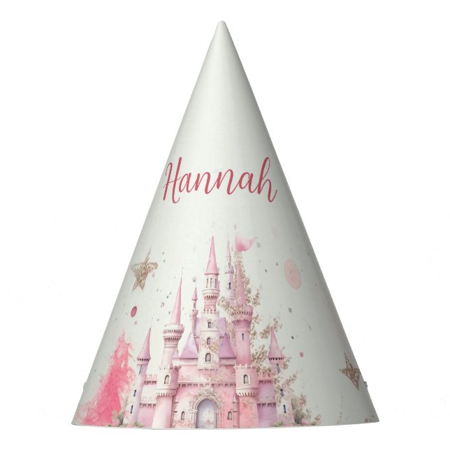 Whimsical Winter Princess Fairytale Birthday Party Hat (Front)