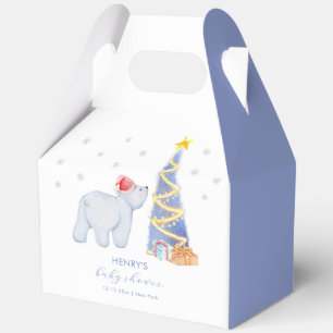 Whimsical Winter Santa Polar Bear Baby Shower Favour Box