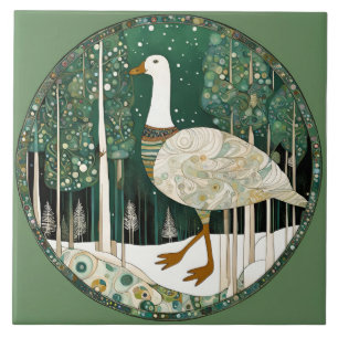 Whimsical Winter Scene Ceramic Tile