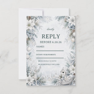 Whimsical Winter Village Among RSVP Card