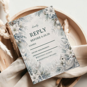 Whimsical Winter Village Among RSVP Card