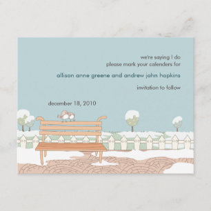 Whimsical Winter Wedding Save the Date Card