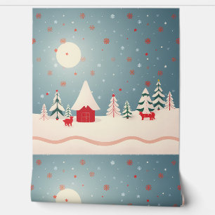 Whimsical Winter Wonderland Christmas Scene Wallpaper