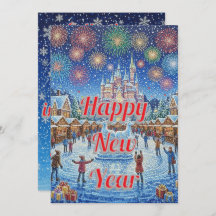 Whimsical Winter Wonderland Fireworks greeting