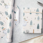 Whimsical Winter Wonderland Snowman, Christmas Wrapping Paper<br><div class="desc">Step into a dreamy, snow-kissed landscape with our Whimsical Winter Wonderland Snowman Christmas Wrapping Paper. This enchanting design is a centrepiece of our Whimsical Christmas Collection and features a delightful snowman amidst a serene winter wonderland, painted in soft, neutral watercolors with a hint of Cottagecore charm. The whimsical snowman, set...</div>