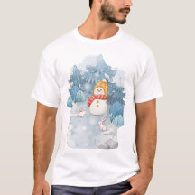 Whimsical Winter Wonderland Snowman Men's T-Shirt