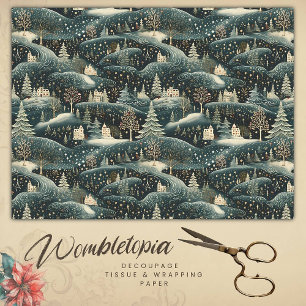 Whimsical Winter Woodland Christmas Decoupage Tissue Paper