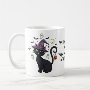 Whimsical Witch Cat Mug Gift For Halloween