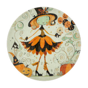 whimsical/witch/pumpkin/fall cutting board