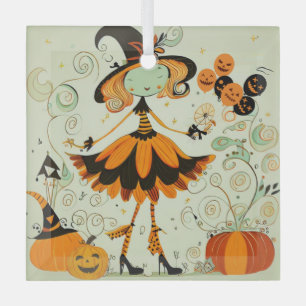 whimsical/witch/pumpkin/fall glass tree decoration