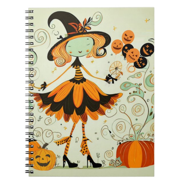 whimsical/witch/pumpkin/fall notebook (Front)