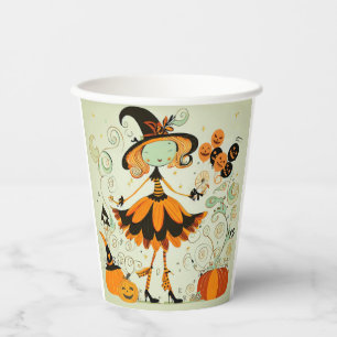 whimsical/witch/pumpkin/fall paper cups