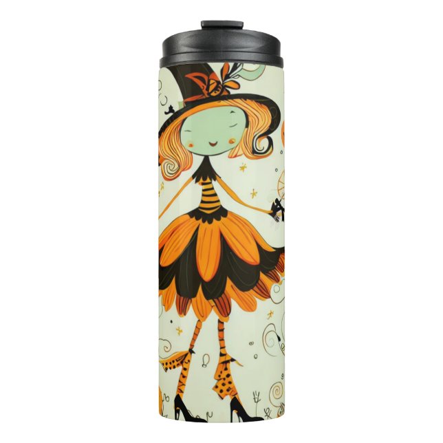 whimsical/witch/pumpkin/fall thermal tumbler (Front)