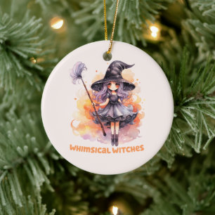 Whimsical Witches Ceramic Ornament