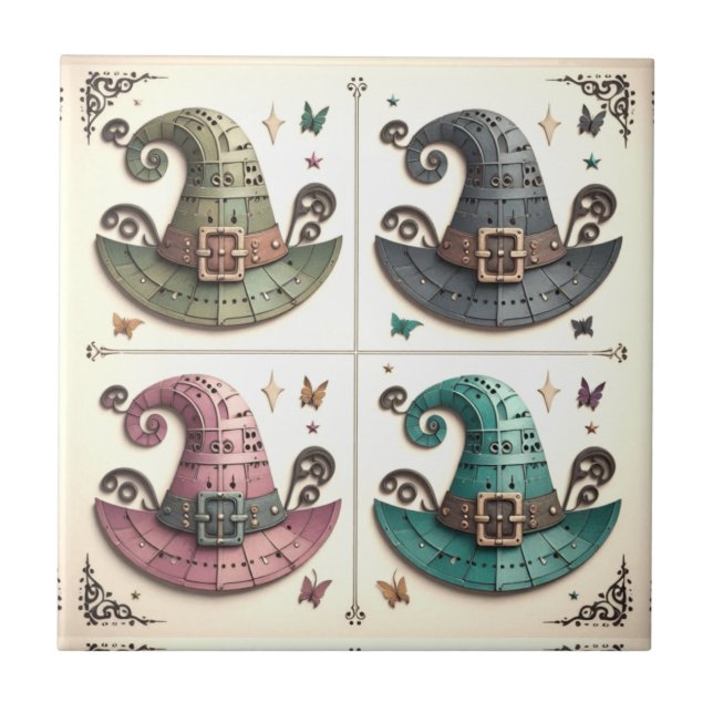 Whimsical Witches Ceramic Tile (Front)