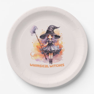 Whimsical Witches – Cute Halloween Witch Paper Plate