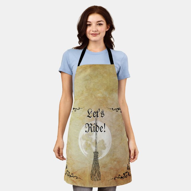 Whimsical Witchy Full Moon  Apron (Worn)
