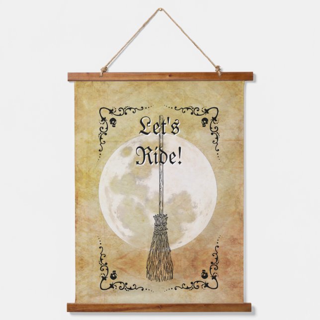 Whimsical Witchy Full Moon  Hanging Tapestry (Front)