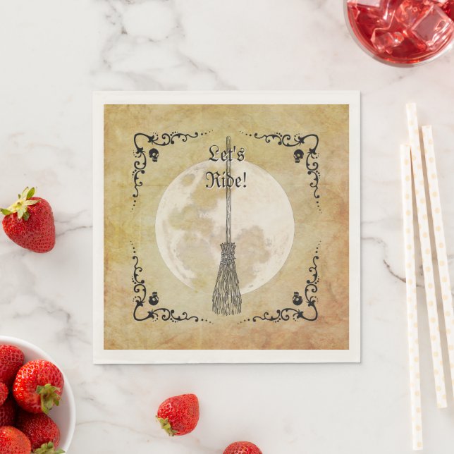Whimsical Witchy Full Moon Napkin (Insitu)