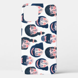 Whimsical Women: Cartoon Face Art iPhone 12 Case