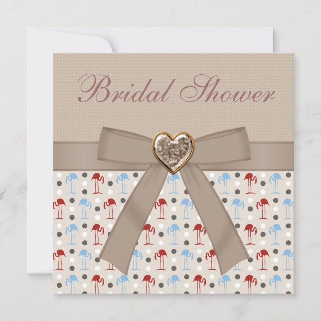 Whimsical Wonderland Flamingos Bridal Shower Invitation (Front)