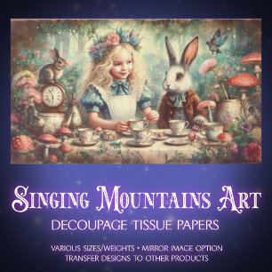Whimsical Wonderland Tea Party Decoupage Tissue Paper