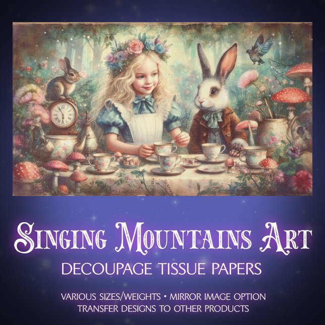 Whimsical Wonderland Tea Party Decoupage Tissue Paper (Creator Uploaded)