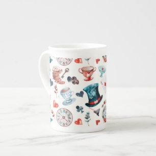 Whimsical Wonderland Tea Party Pattern Bone China Mug