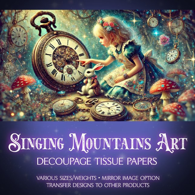 Whimsical Wonderland Watches Toadstools Decoupage Tissue Paper (Creator Uploaded)