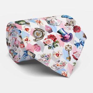 Whimsical Wonderland Watercolor Victorian Pattern Tie