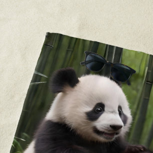Whimsical Wonders: Baby Pandas Play in Forest Beach Towel