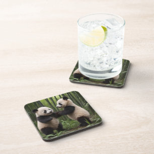 Whimsical Wonders: Baby Pandas Play in Forest Coaster