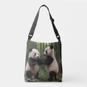 Whimsical Wonders: Baby Pandas Play in Forest Crossbody Bag