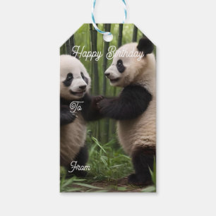 Whimsical Wonders: Baby Pandas Play in Forest Gift Tags