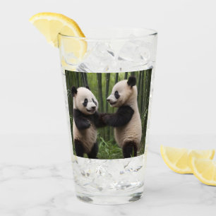 Whimsical Wonders: Baby Pandas Play in Forest Glass