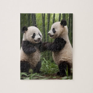 Whimsical Wonders: Baby Pandas Play in Forest, Jigsaw Puzzle