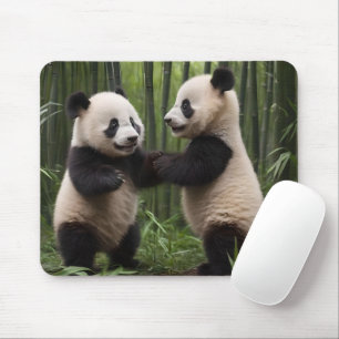 Whimsical Wonders: Baby Pandas Play in Forest Mouse Pad