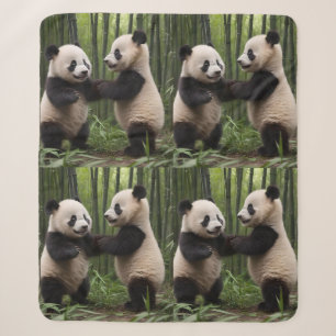 Whimsical Wonders: Baby Pandas Play in Forest, Sherpa Blanket