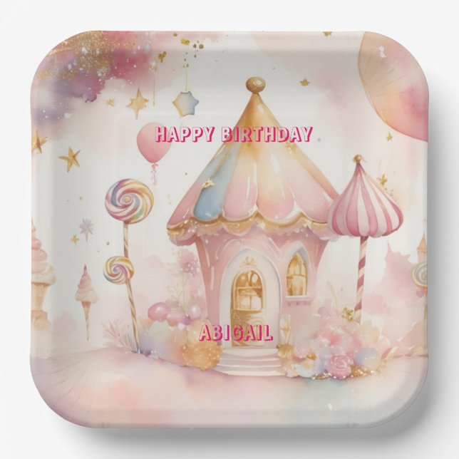 Whimsical Wonders Candyland paper Plate (Front)
