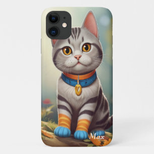 Whimsical Woodland America Shorthair Cat  iPhone 11 Case