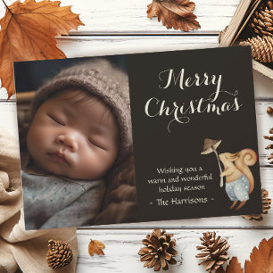 Whimsical Woodland Animal Christmas Photo Holiday Card