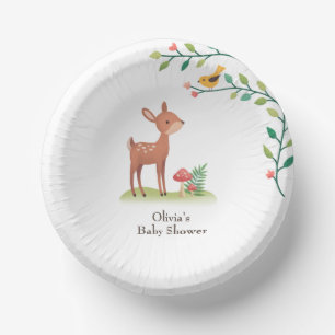 Whimsical Woodland Animals Baby Shower Paper Plate