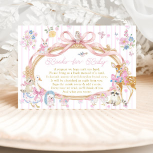 Whimsical Woodland Animals Books For Baby Ticket Enclosure Card